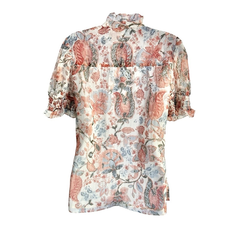 Walter Baker Floral Print Ruffled Top - M - Picture 4 of 8